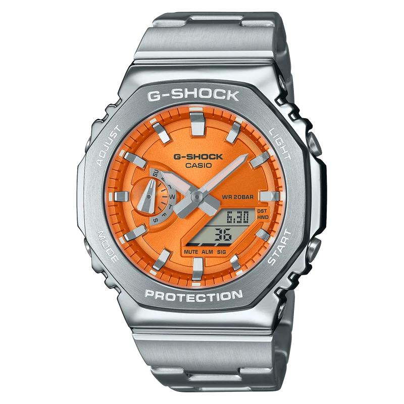 Casio GM-2110D-4AER G-Shock Classic Herrenuhr Blau • Edelstahllünette • Analog-Digital