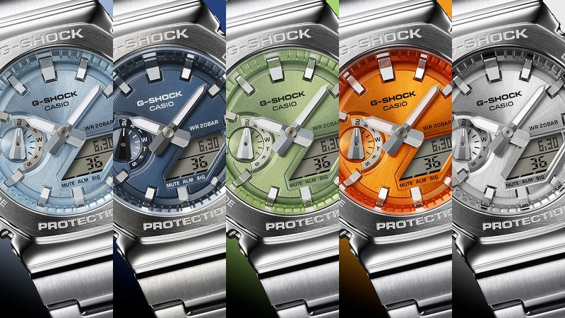 Casio GM-2110D-3AER G-Shock G-Steel Herren • Metallarmband & Lünette • 20 bar wasserdicht