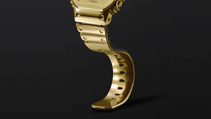 Casio GM-2100YMG-9AER G-Shock G-Steel Herren • Goldfarbene Metalllünette • Stoßfest & wasserdicht