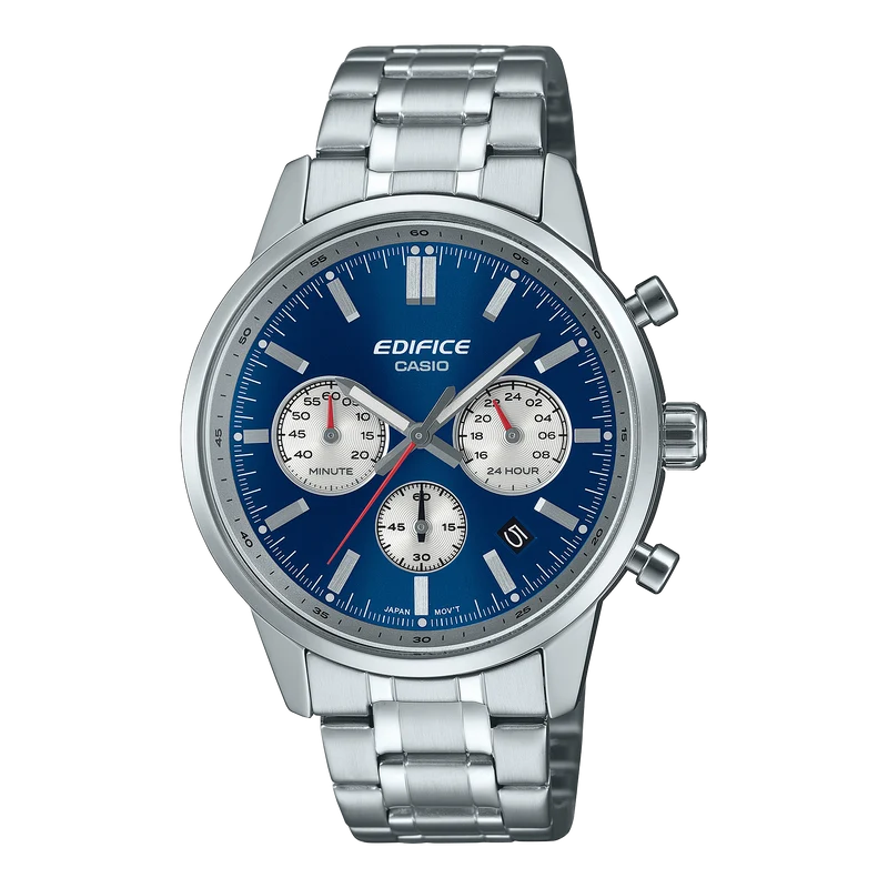 Casio EFR-575D-2AEF Edifice Herrenuhr Stahl/Blau • Chronograph • Mineralglas