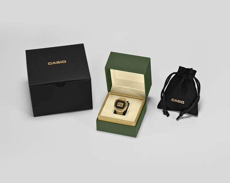 Casio CRW-001G-9ER Ringuhr Digital Goldfarben • Goldionenbeschichtung • Dual-Zeit & Stoppuhr