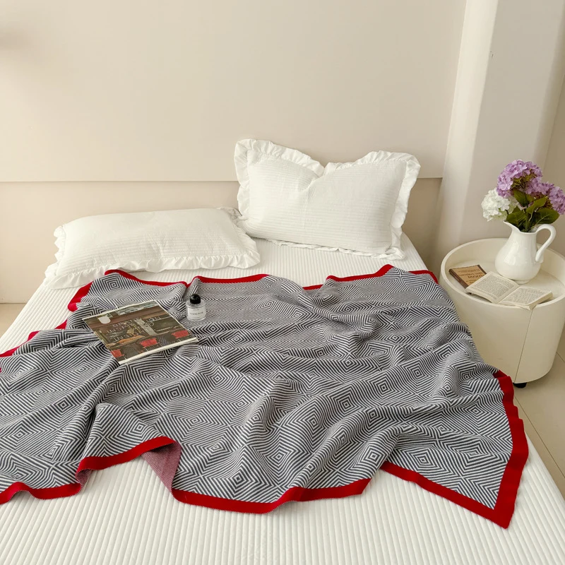 Geometrisch gemustertes weiches Überwurfsofa-Decke