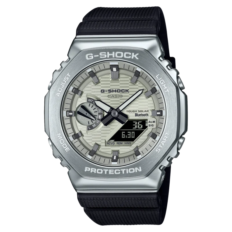 Casio G-Shock GBM-2100A-8BER Herrenuhr • Tough Solar & Bluetooth • Achteckiger Edelstahlrahmen