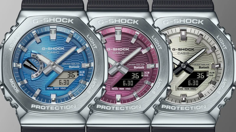 Casio G-Shock GBM-2100A-8BER Herrenuhr • Tough Solar & Bluetooth • Achteckiger Edelstahlrahmen
