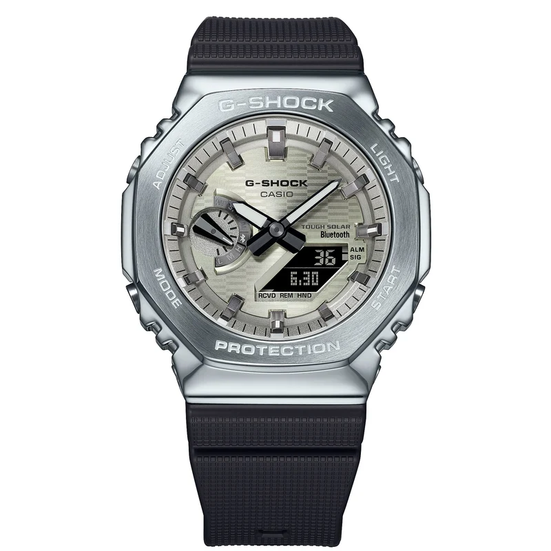Casio G-Shock GBM-2100A-8BER Herrenuhr • Tough Solar & Bluetooth • Achteckiger Edelstahlrahmen