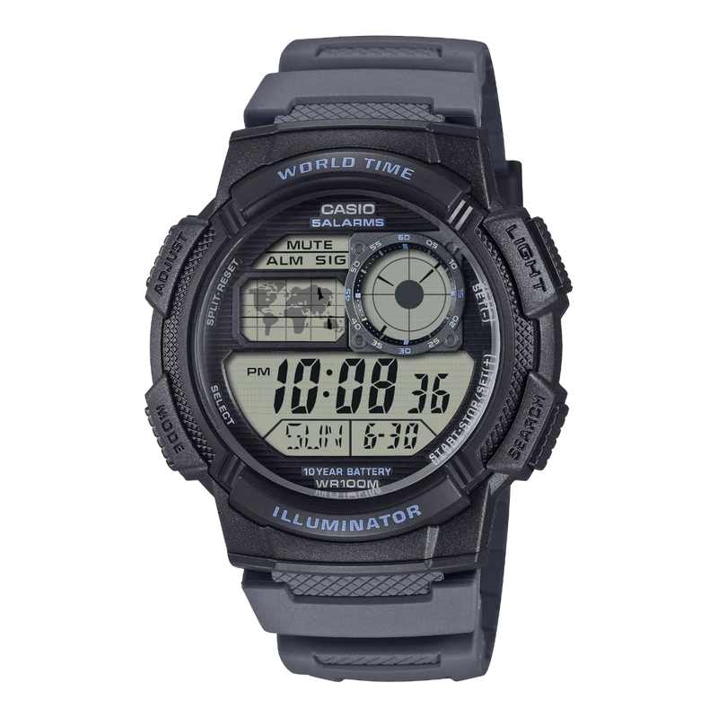 Casio Vintage AE-1000W-8AVEF Armbanduhr Schwarz • 10-Jahres-Batterie • 100m Wasserdicht