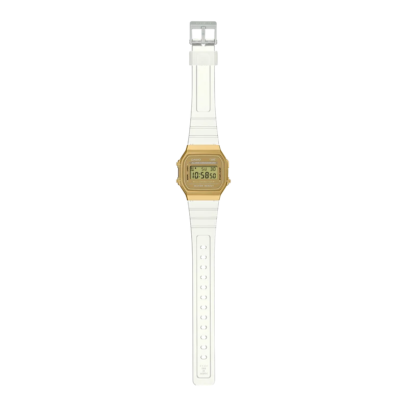 Casio Vintage A168XESG-9AEF Unisex Armbanduhr Gold • Digitales Quarzwerk • EL-Hintergrundbeleuchtung