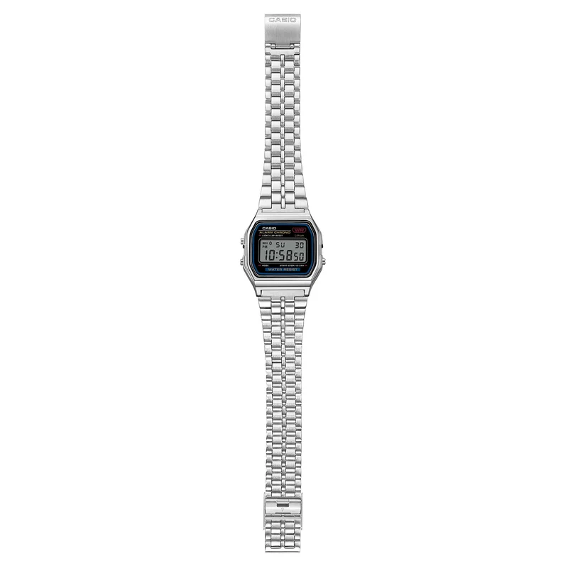 Casio Vintage A159WE-1EF Armbanduhr Silber • Edelstahlarmband • LED-Beleuchtung