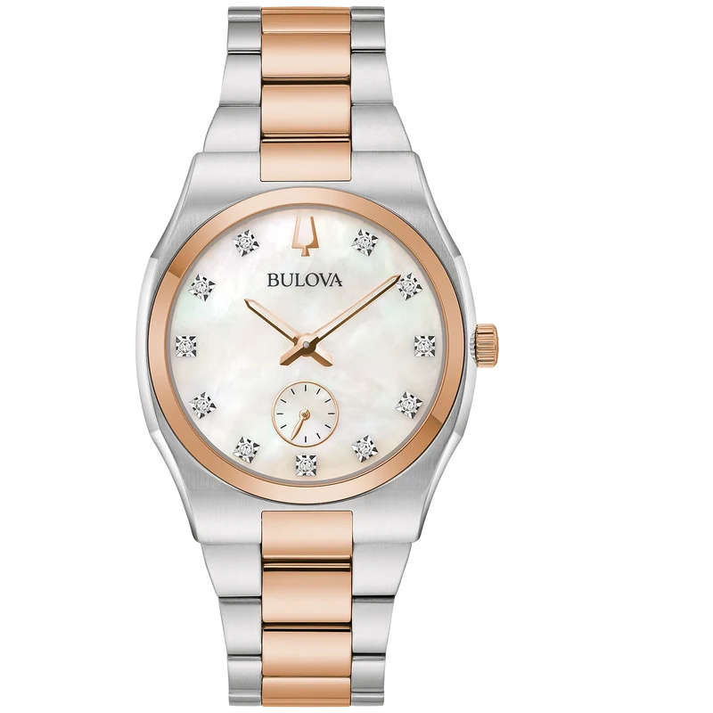Bulova Surveyor 98P221 Damenuhr Bicolor • 11 Diamanten • Analoges Quarzwerk