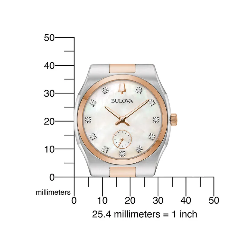 Bulova Surveyor 98P221 Damenuhr Bicolor • 11 Diamanten • Analoges Quarzwerk