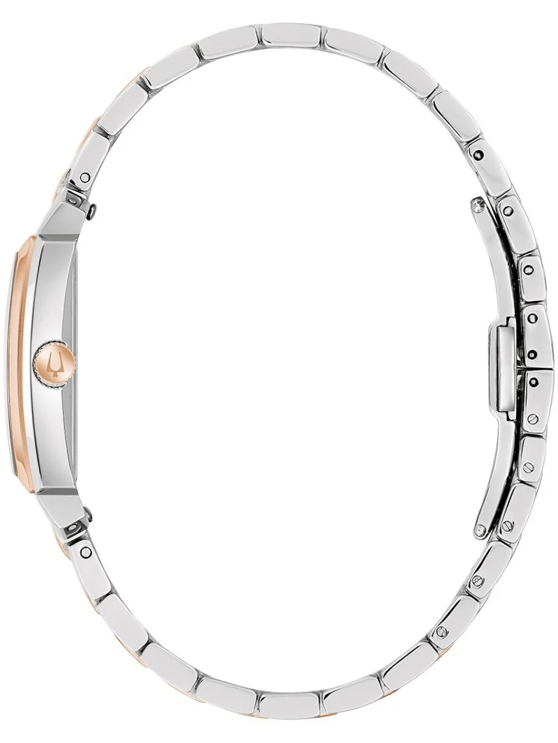 Bulova Sutton 98L328 Damen Armbanduhr Weiß • Bicolor Edelstahlarmband • Mineralglas