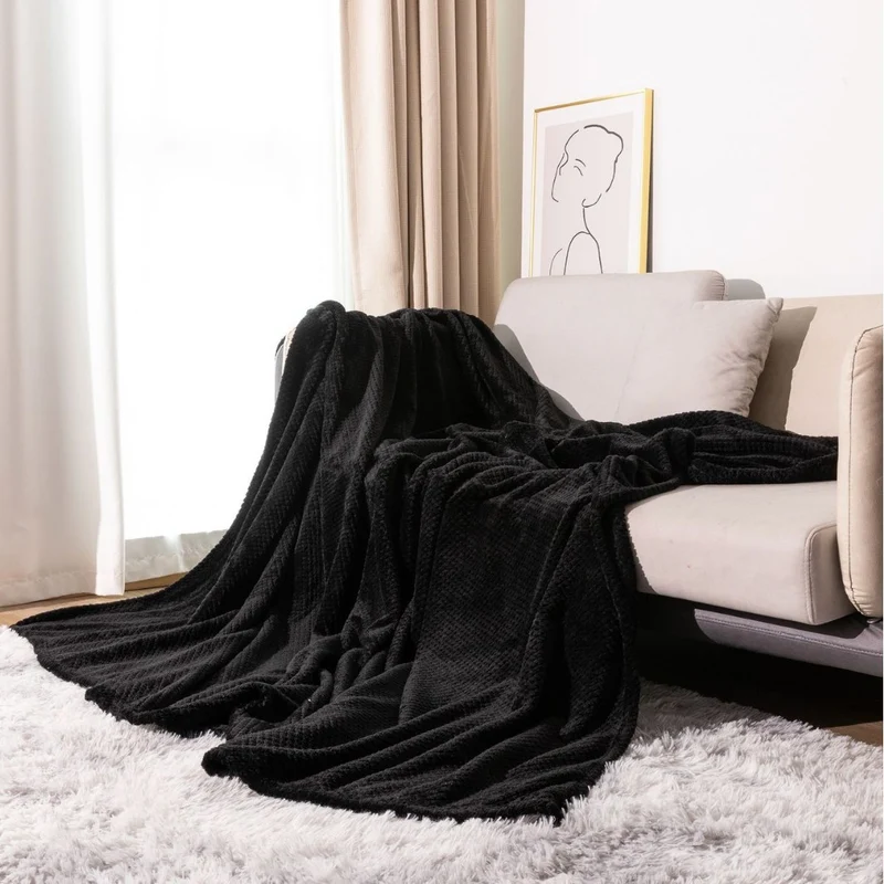 Texturiertes Strickwurfdecke
