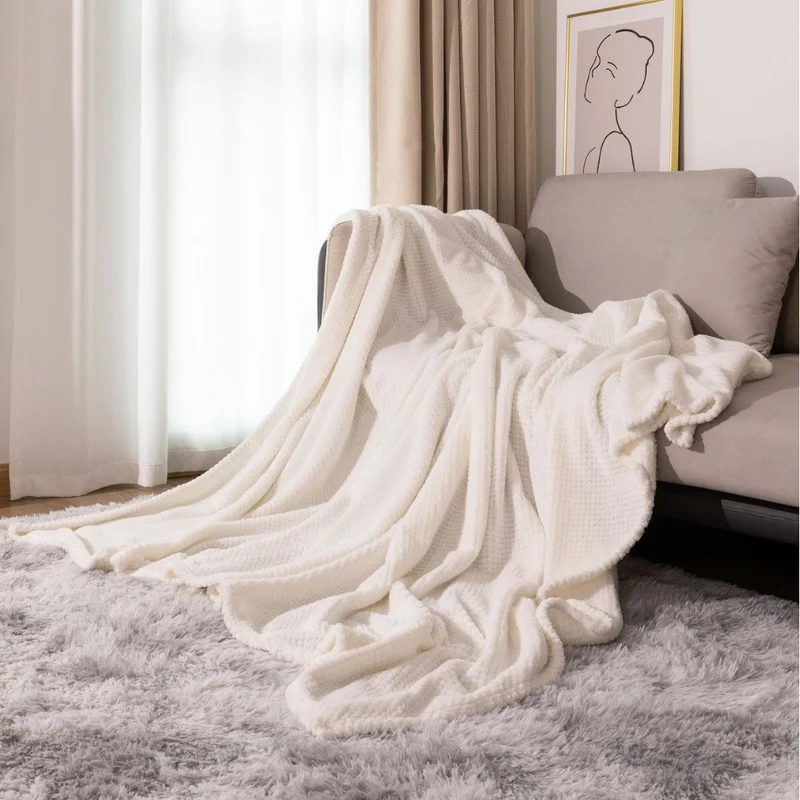 Texturiertes Strickwurfdecke