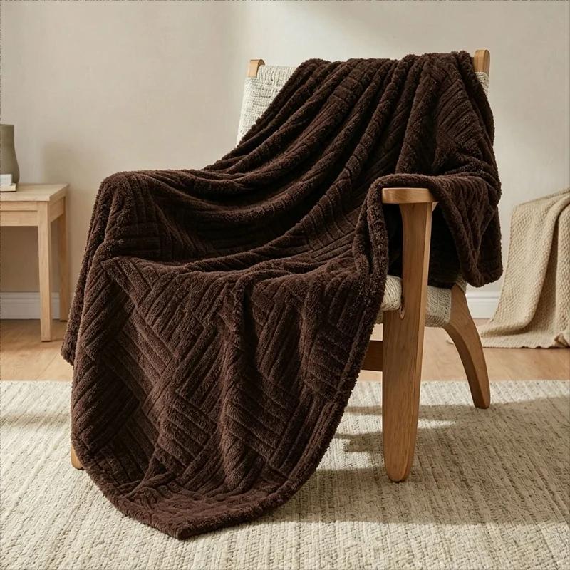 Strukturierte Fleece-Wurfdecke