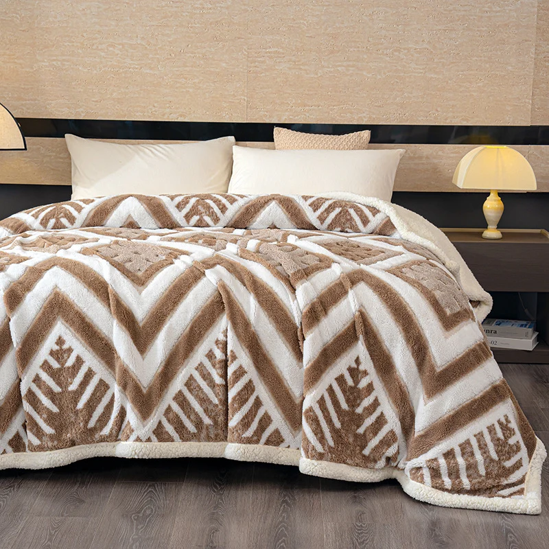 Geometrisches Muster Fleece Decke