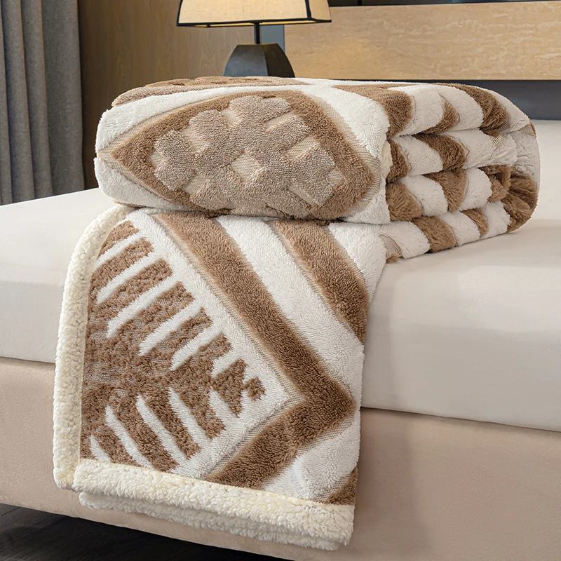 Geometrisches Muster Fleece Decke