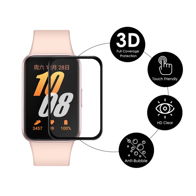 2stück Xiaomi Redmi Band 3 Silikon 3D Gekrümmt Displayschutz