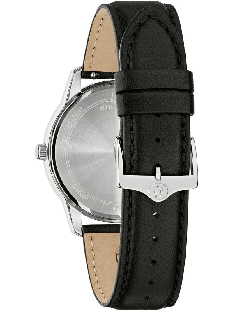 Bulova Classic 96B473 Herren Armbanduhr Weiß • Quarzwerk mit Datumsanzeige • Kalbslederarmband
