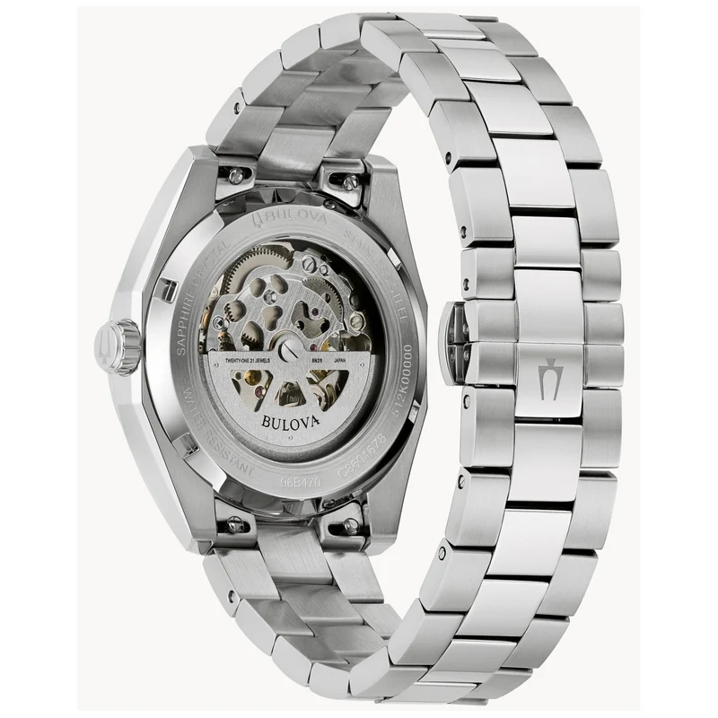 Bulova Surveyor 96B470 Herrenuhr Automatik Beige • Saphirglas • Transparenter Gehäuseboden