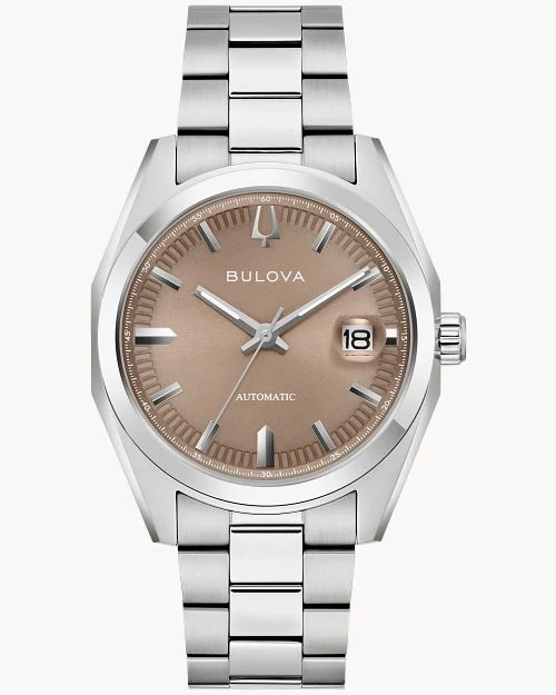 Bulova Surveyor 96B470 Herrenuhr Automatik Beige • Saphirglas • Transparenter Gehäuseboden