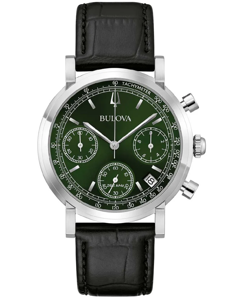 Bulova Classic 96B457 Herren Armbanduhr Grün • Saphirglas entspiegelt • 262 kHz Hochpräzisionsquarz