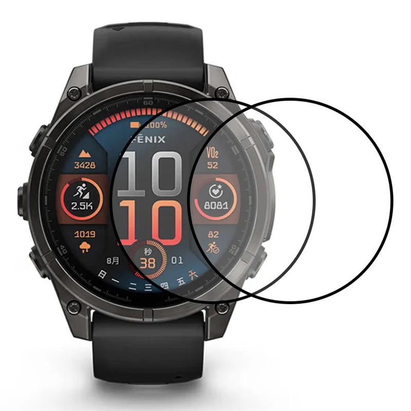 2stück Garmin Fenix 8 43mm Silikon HD Displayschutz
