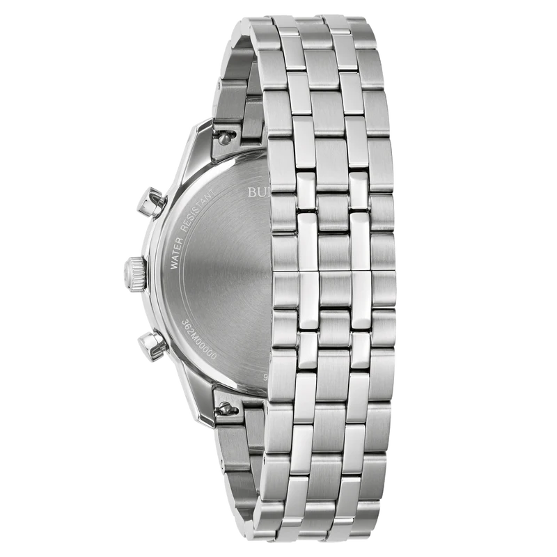 Bulova Sutton 96B411 Herrenuhr Silber • Chronograph • Edelstahlarmband