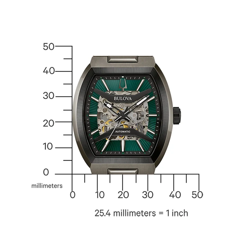 Bulova Maquina 98A321 Herrenuhr Grün • Automatikwerk • Saphirglas