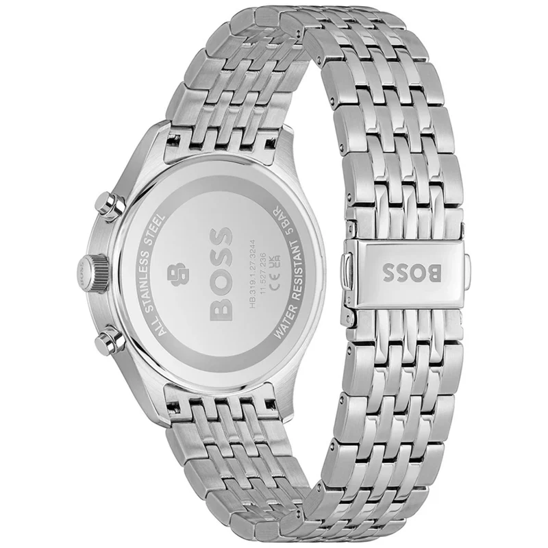 BOSS Stratus 1514328 Herren Armbanduhr Schwarz • Chronograph mit Datum • Edelstahlarmband