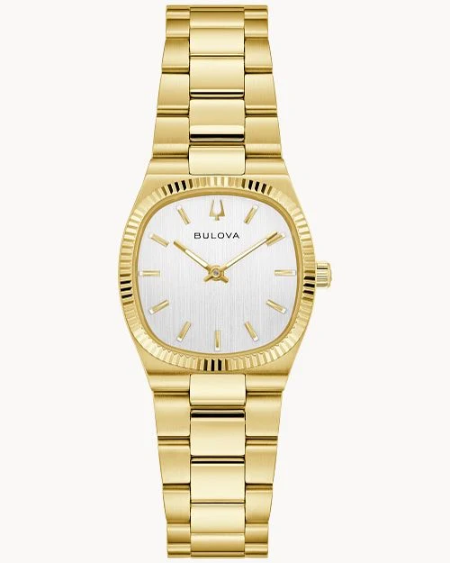 Bulova Super Seville 97L189 Damen Armbanduhr Silber-Gold • Saphirglas • Quarzwerk