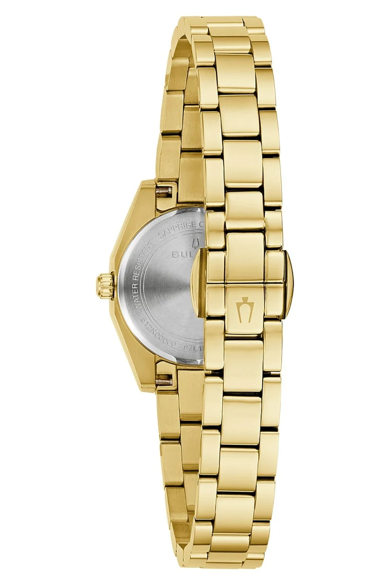 Bulova Surveyor 97L187 Damen Armbanduhr Rosa • Saphirglas • Vergoldetes Edelstahlgehäuse