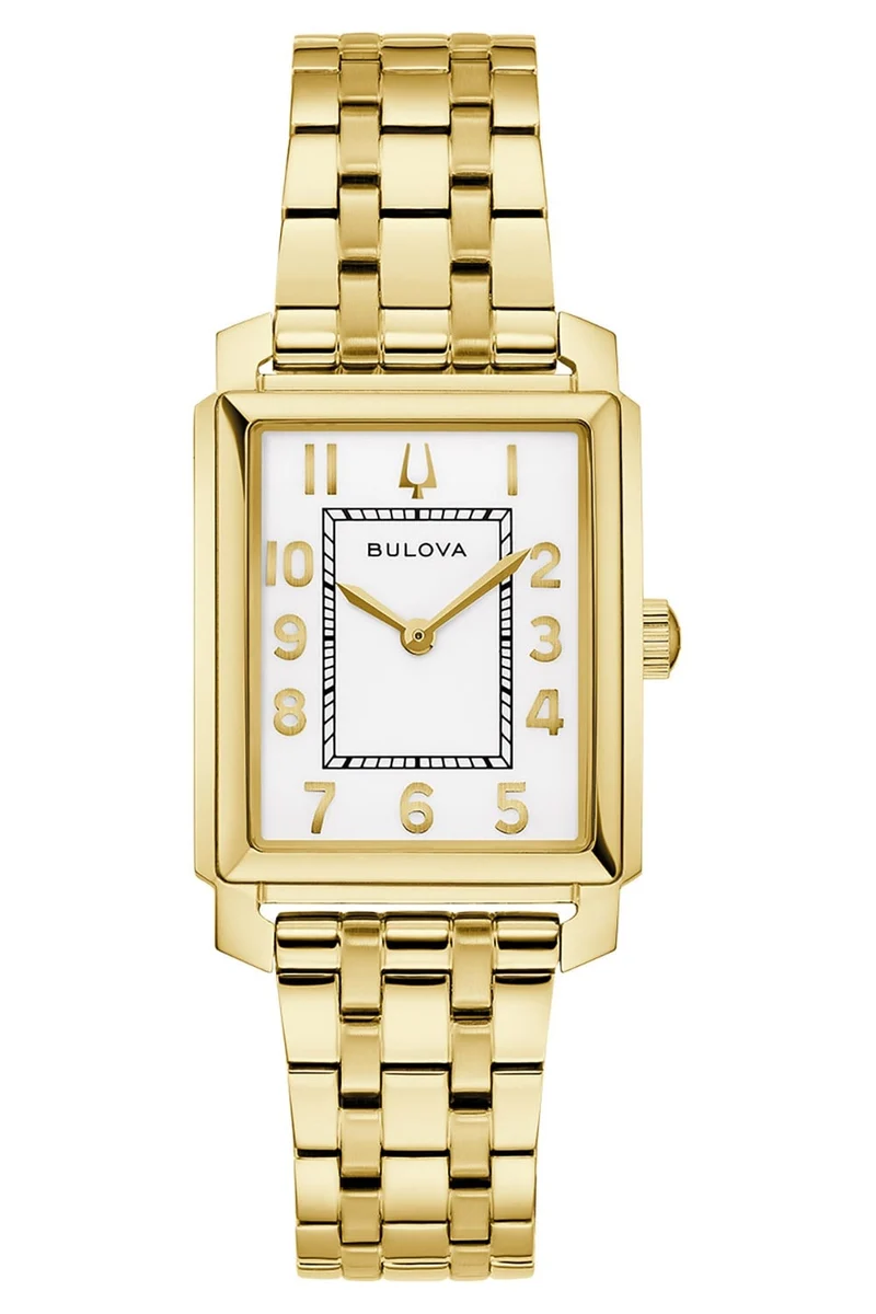 Bulova Sutton 97L186 Damen Armbanduhr Weiß/Gold • Mineralglas • Quarzwerk GL22