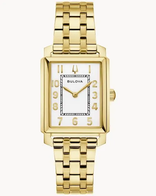 Bulova Sutton 97L186 Damen Armbanduhr Weiß/Gold • Mineralglas • Quarzwerk GL22