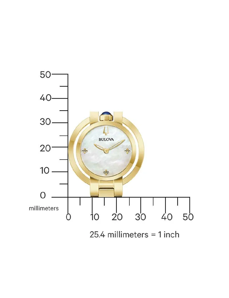 Bulova Rubaiyat 97L181 Damen Armbanduhr Weiß • Saphirglas • Goldfarben Edelstahl