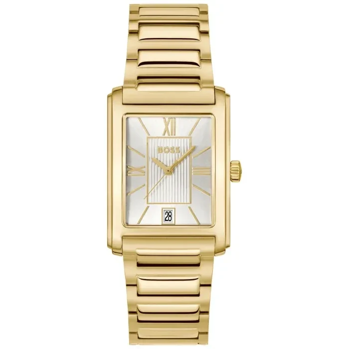 BOSS Principle Dress 1514280 Damen • Saphirglas • Goldfarbenes Edelstahlarmband