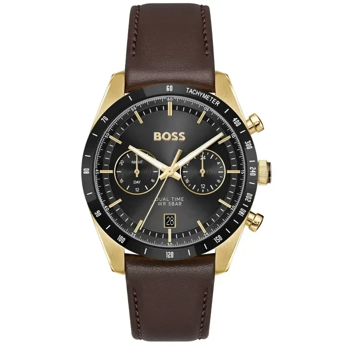 BOSS Tourmaster 1514285 Herren Armbanduhr Grün • Chronograph-Funktion • Tachymeter-Lünette