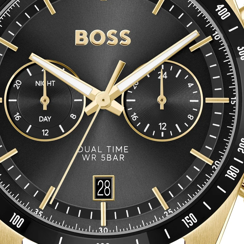 BOSS Tourmaster 1514285 Herren Armbanduhr Grün • Chronograph-Funktion • Tachymeter-Lünette