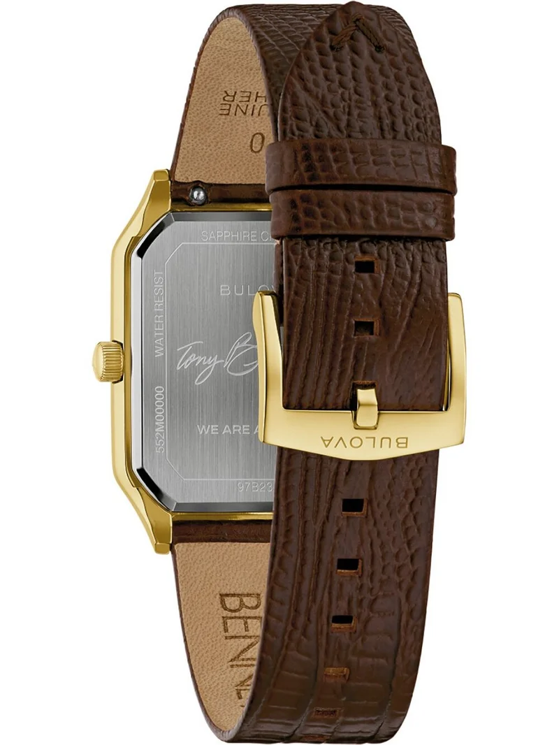 Bulova Tony Bennett 97B235 Herren Armbanduhr Schwarz • Saphirglas mit Antireflex • Vergoldetes Edelstahlgehäuse