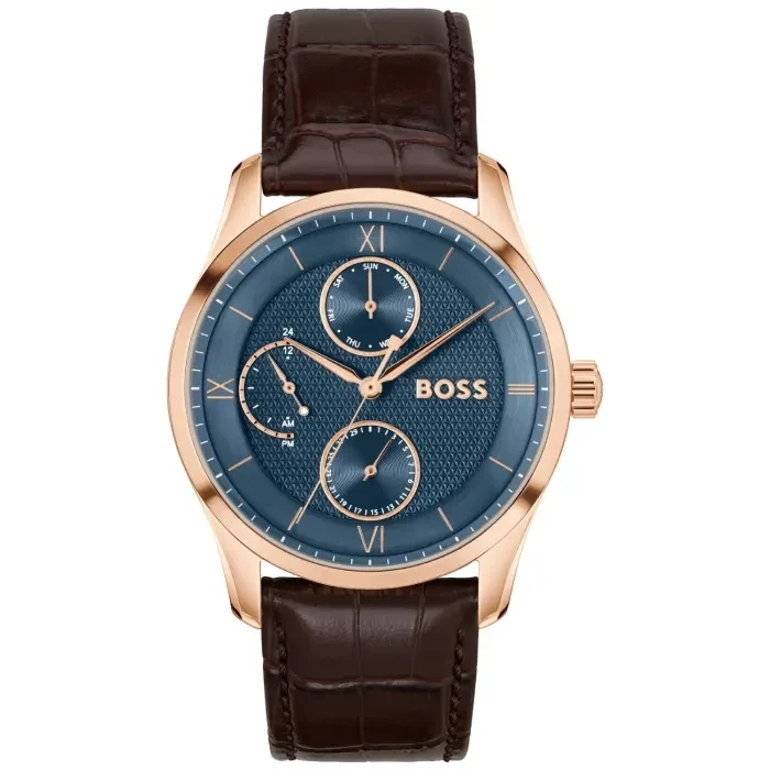 BOSS Principle Master 1514273 Herren • Roségold-Edelstahlgehäuse • Tag-Datum-Anzeige