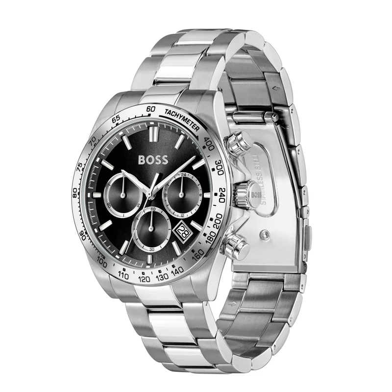 BOSS Hero Sport 1514267 Herren Armbanduhr Schwarz • Chronograph • 5 ATM Wasserdicht