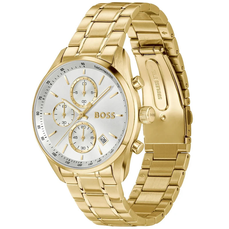 BOSS Grand Prix 1514261 Herren Armbanduhr Gold • Quarz-Chronograph • Datumsanzeige