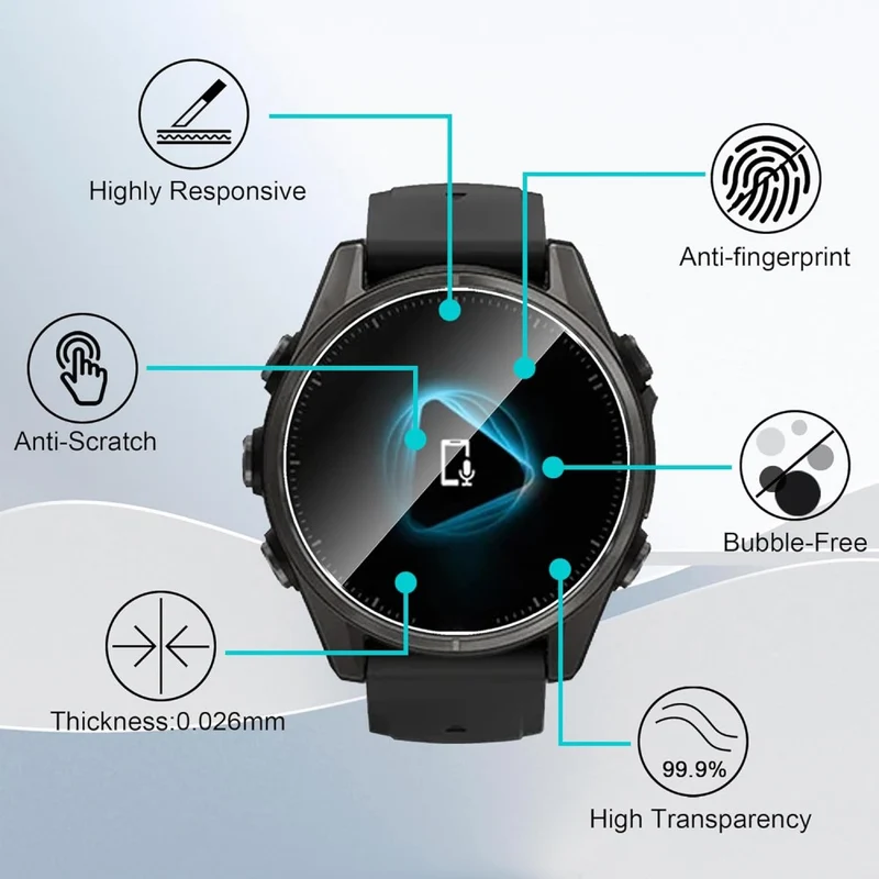 Garmin Fenix 8 43mm Silikon HD Displayschutz