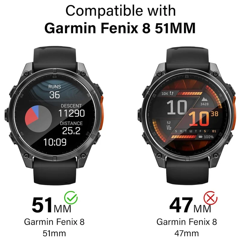 Garmin Fenix 8 51mm Silikon HD Displayschutz