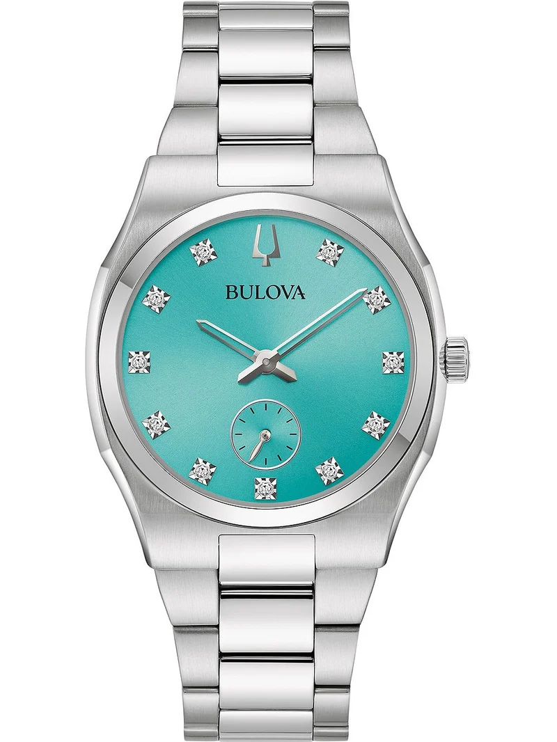 Bulova Surveyor 96P243 Damen Armbanduhr Türkis • Diamantindizes • Mineralglas