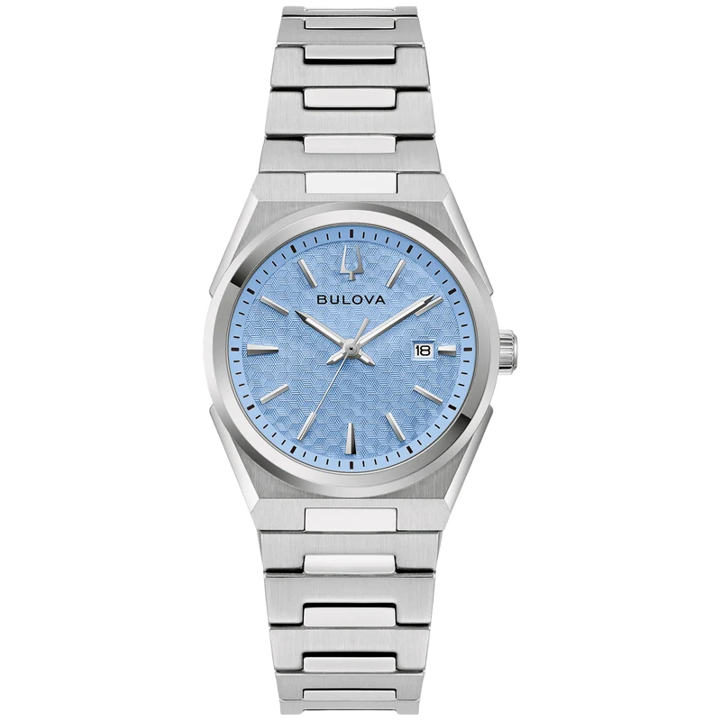 Bulova Classic 96M177 Damenuhr Blau • Quarzwerk mit Datum • Edelstahlgehäuse