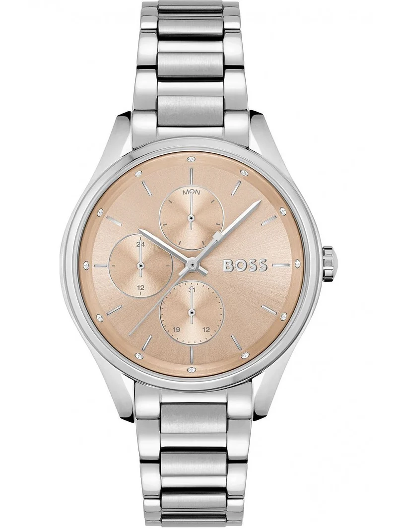 BOSS Grand Course 1502604 Damen Armbanduhr Champagner • Mineralglas • Multi-Zifferblatt