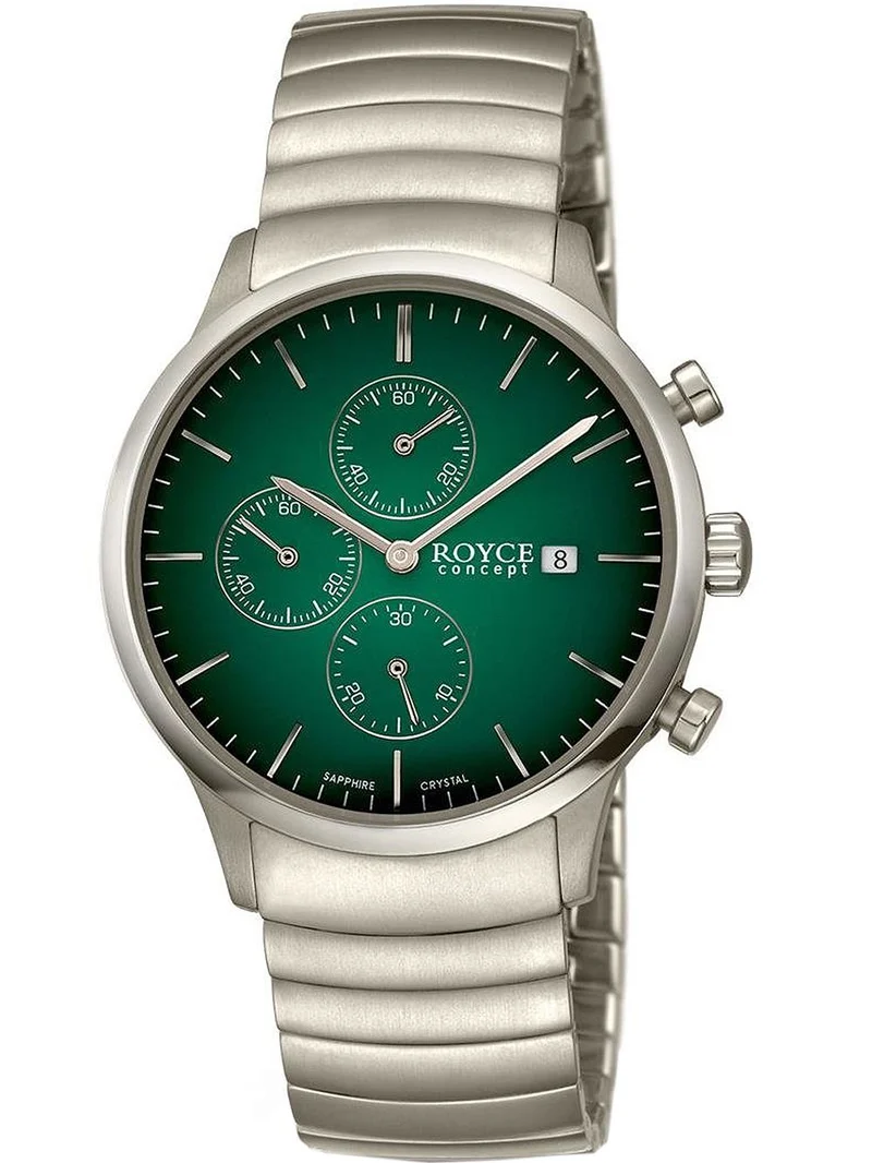 Boccia Royce 3743-01 Herrenuhr Grün • Titan-Chronograph • Saphirglas