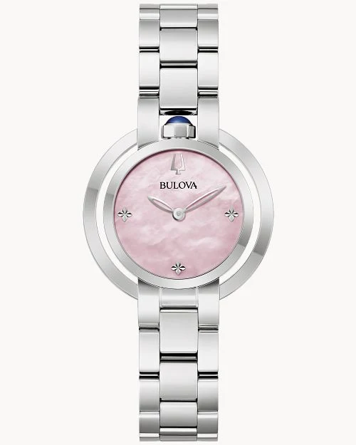 Bulova Rubaiyat 96L338 Damenuhr Rosa • Saphirglas • Edelstahlarmband