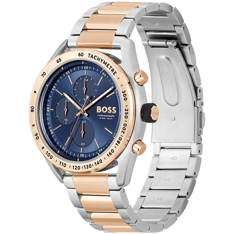 BOSS Center Court 1514026 Herren Armbanduhr Blau • Chronograph • Bicolor-Gliederarmband