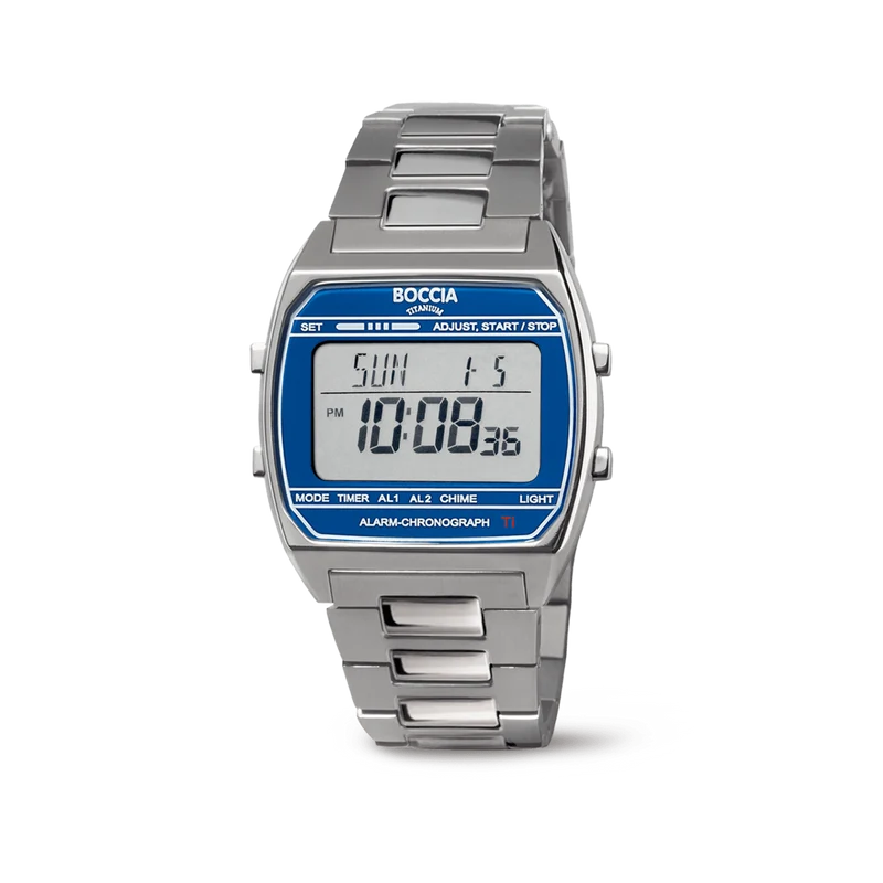 Boccia Titanium 3738-05 Herren Armbanduhr • Digital Chronograph • Reintitan